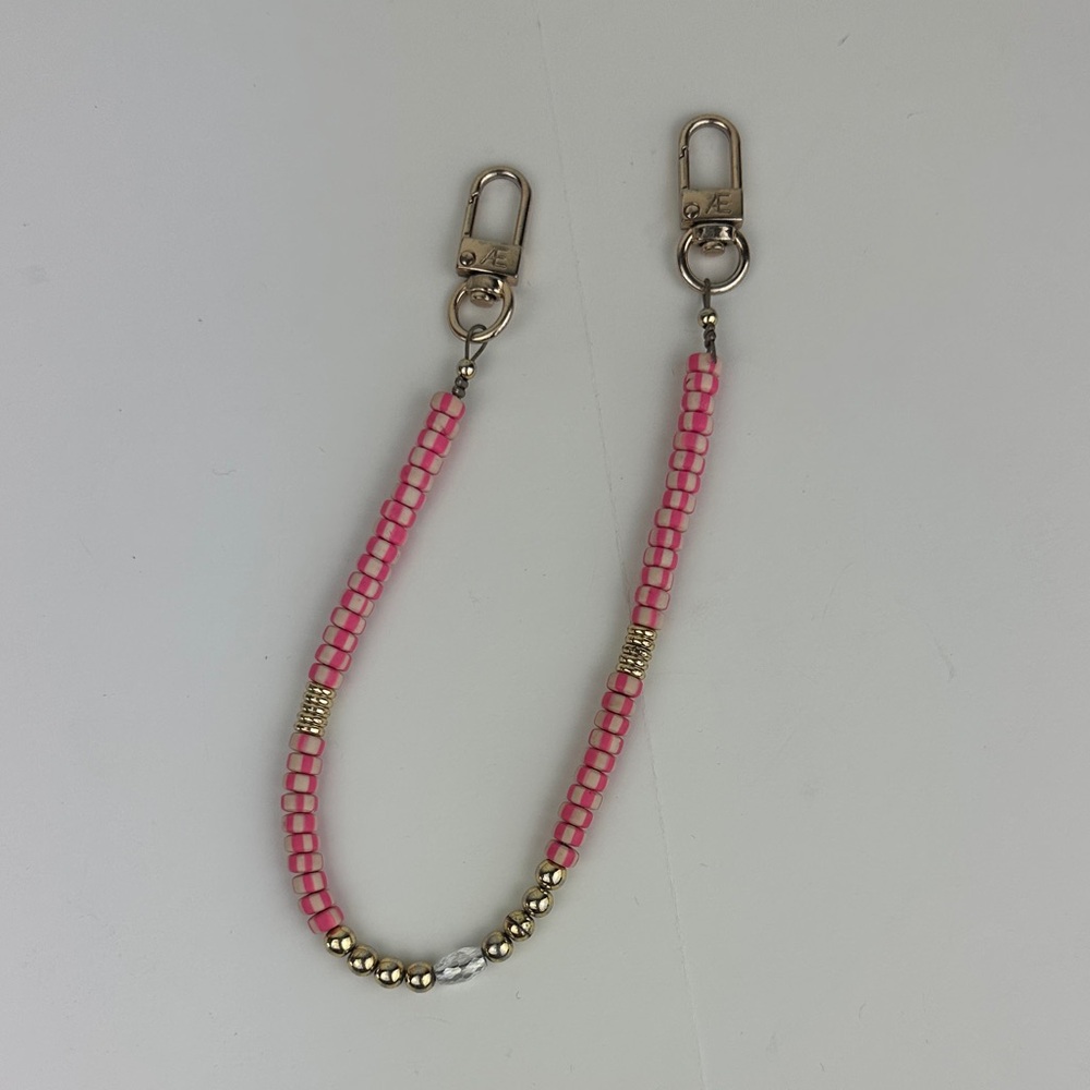 Pink and Gold Beaded Bracelet